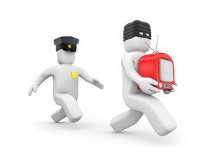 The policeman catches thief