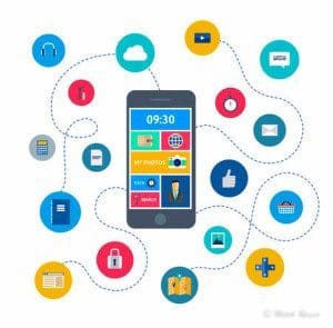 Mobile communication illustration concept